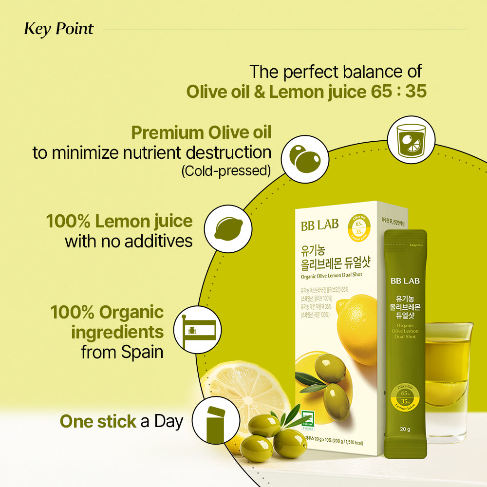 (Bundle) Extra Virgin Olive Oil 65% + Lemon 35% Dual Shot (20g*20sticks)